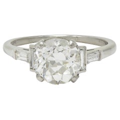1950
s 2.25 CTW Old European Diamond Platinum Five Stone Vintage Engagement Ring