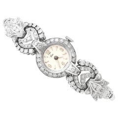 1950s 2.92 Carat Diamond and Platinum Cocktail Watch