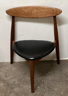 1950s 3 Leg Chair Attributed to Hans J. Wegner Heart Chair