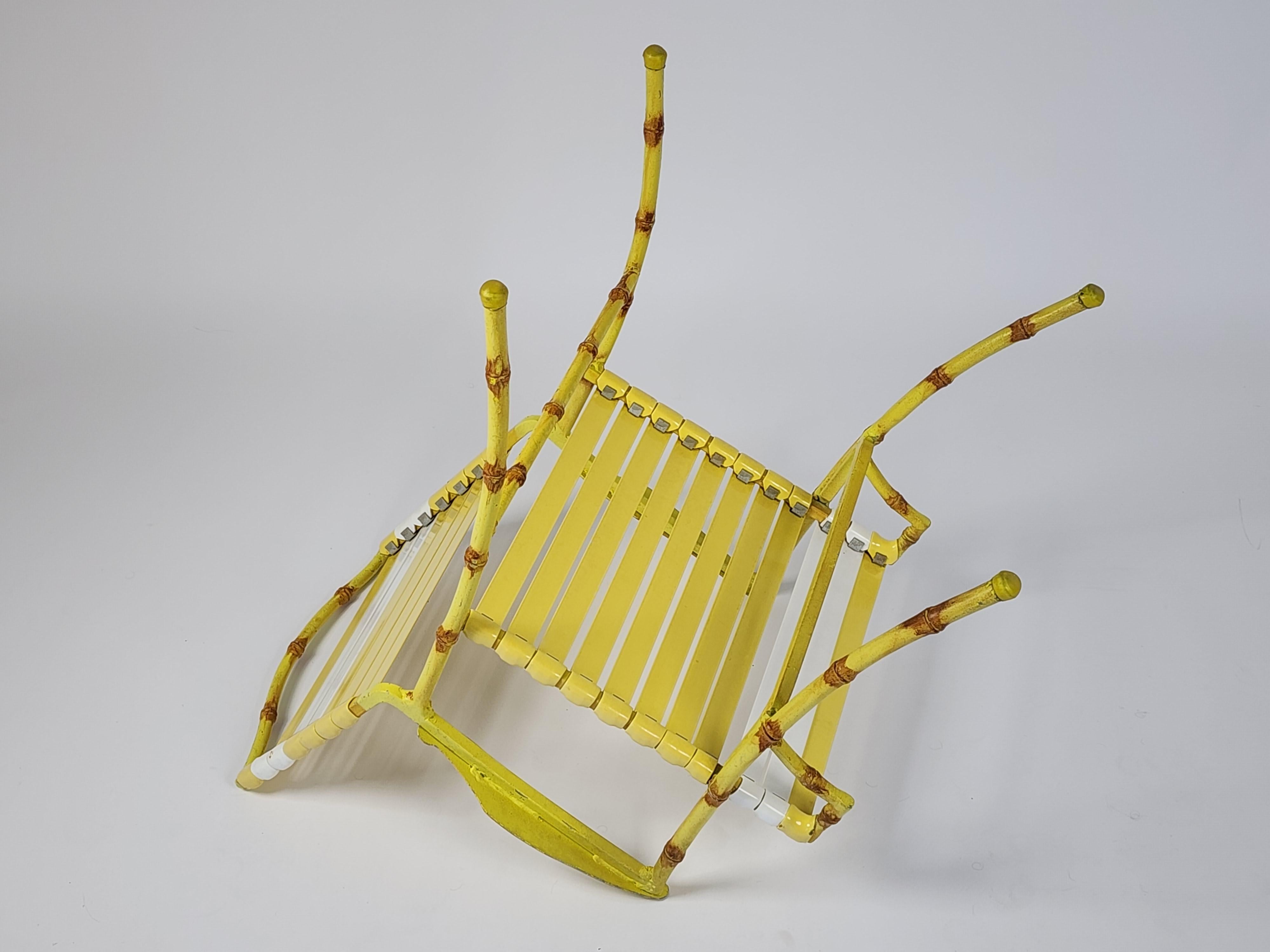 1950s  3  Outdoor Faux Bamboo Patio Chair made of Thick Casted Aluminium , USA  For Sale 3