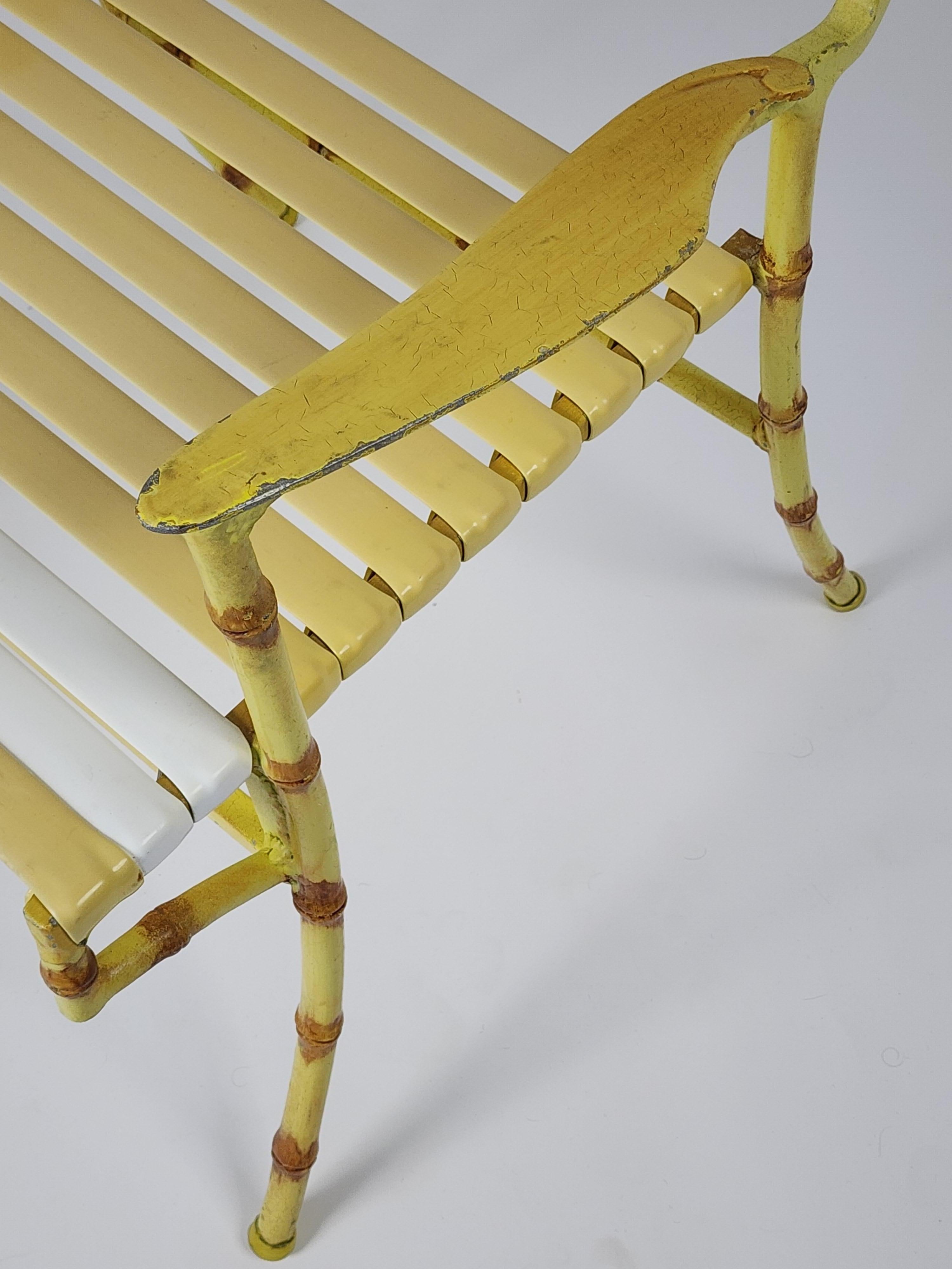 1950s  3  Outdoor Faux Bamboo Patio Chair made of Thick Casted Aluminium , USA  For Sale 5