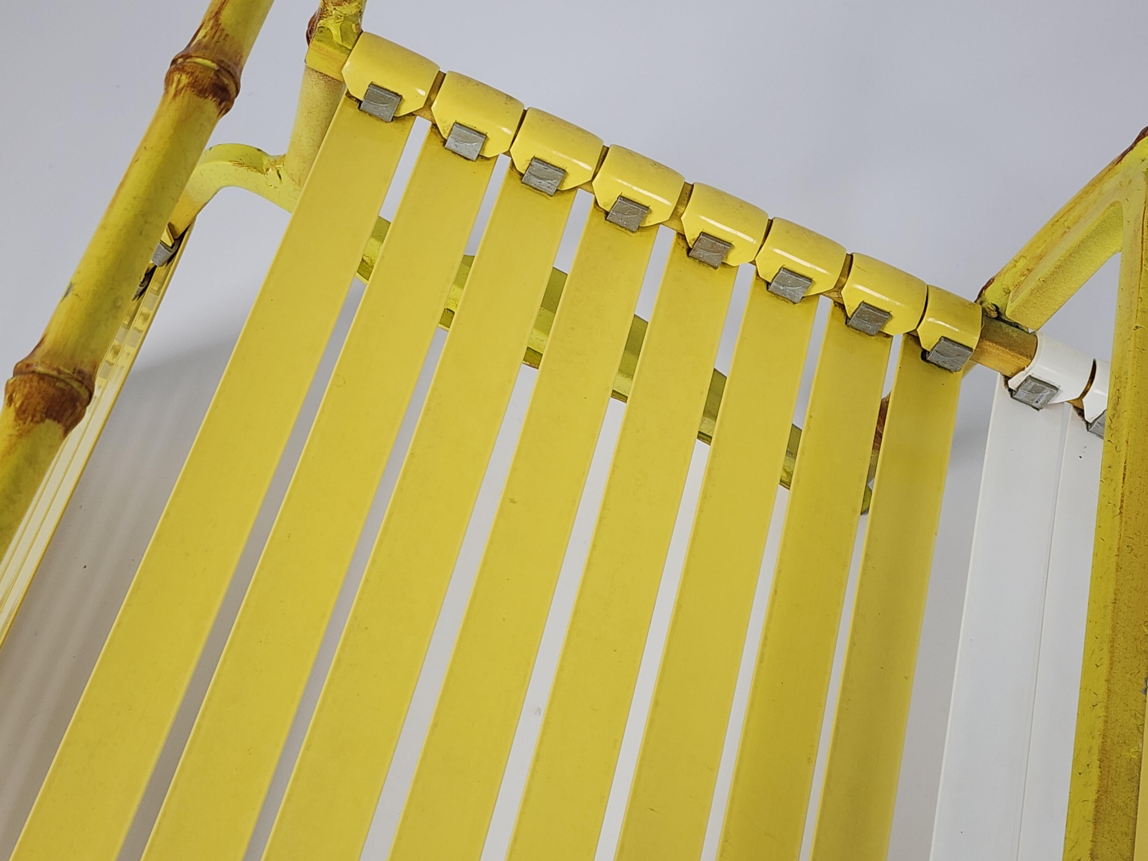 1950s  3  Outdoor Faux Bamboo Patio Chair made of Thick Casted Aluminium , USA For Sale 8