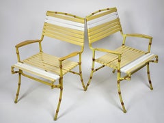 1950s  3  Outdoor Faux Bamboo Patio Chair made of Thick Casted Aluminium , USA