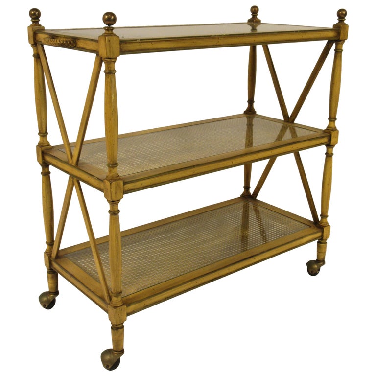 1950s 3Tier wood Serving Cart at 1stDibs