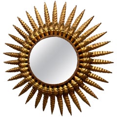 1950s 3 Tiered Back Lit Spanish Sunburst Mirror