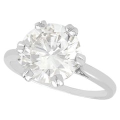 1950s 3.03 Carat Diamond and Platinum Solitaire Ring