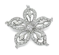 1950s 3.15cttw Diamond Platinum Star Pin / Pendant