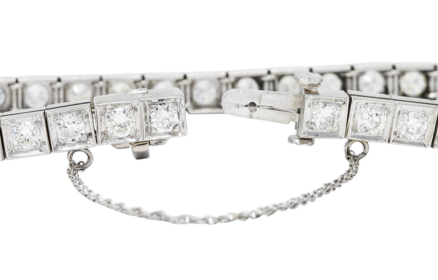 1950er Jahre, 4,00 Karat 14 Karat Weißgold Line Armband 1