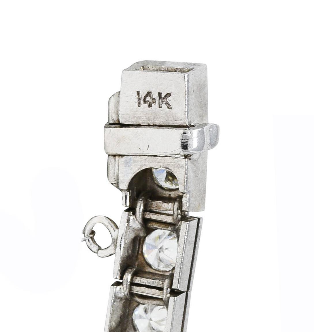 1950er Jahre, 4,00 Karat 14 Karat Weißgold Line Armband 2
