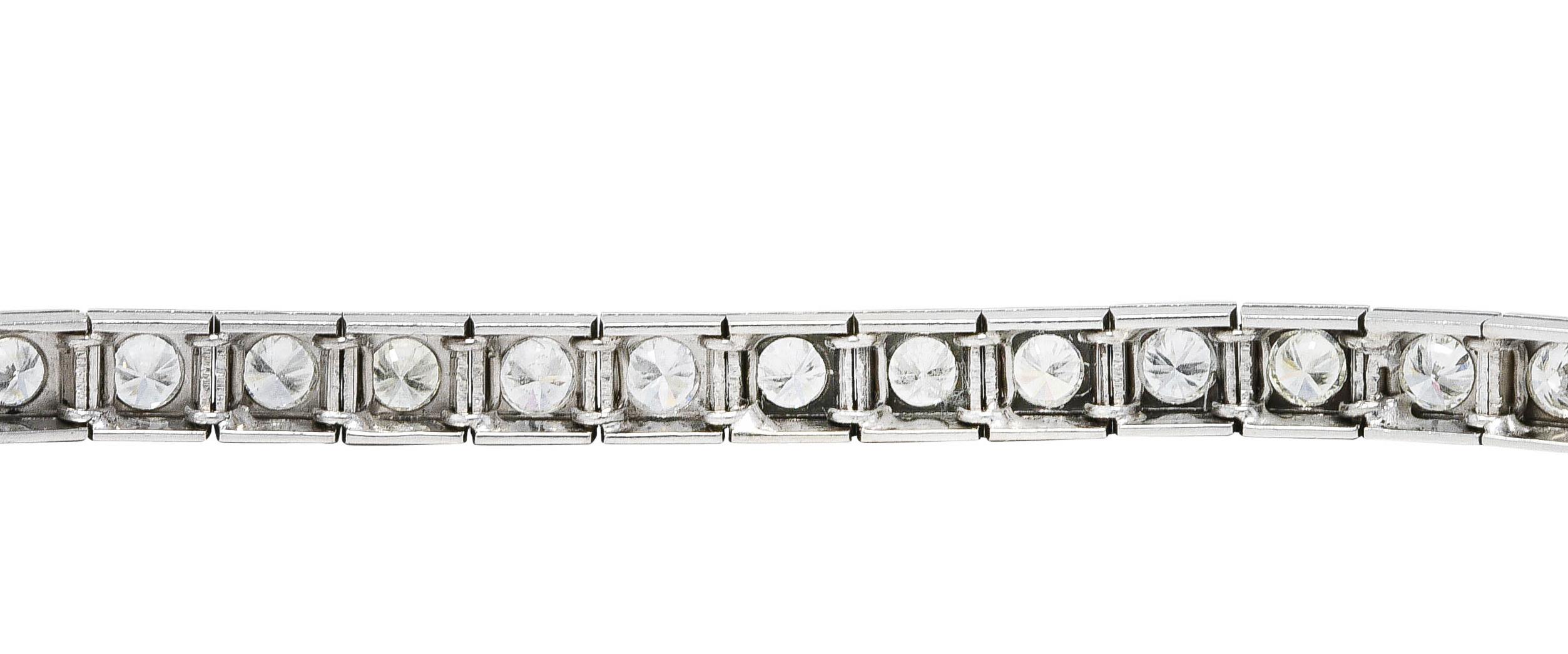 1950er Jahre, 4,00 Karat 14 Karat Weißgold Line Armband 3