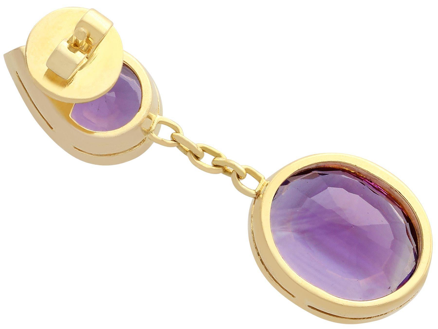 1950s 42.91 Carat Amethyst and Yellow Gold Earring and Necklace Set 4