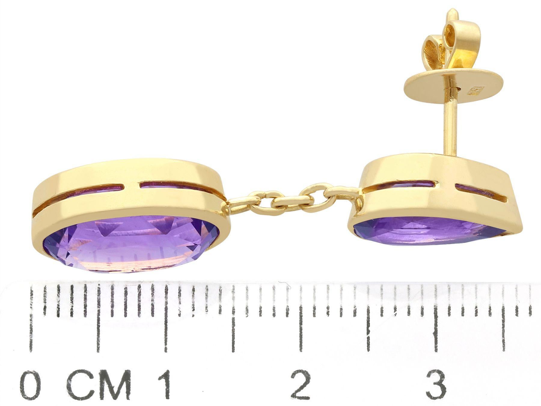 1950s 42.91 Carat Amethyst and Yellow Gold Earring and Necklace Set 5