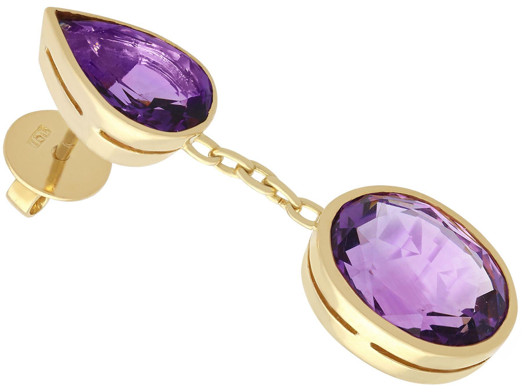 1950s 42.91 Carat Amethyst and Yellow Gold Earring and Necklace Set 3