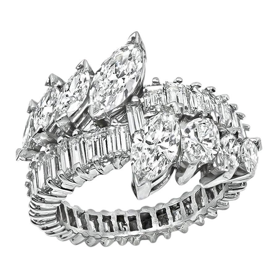 1950s 4.50ct Diamond Platinum Ring For Sale