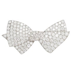 1950s 4.75 Carat Diamond Bow Brooch