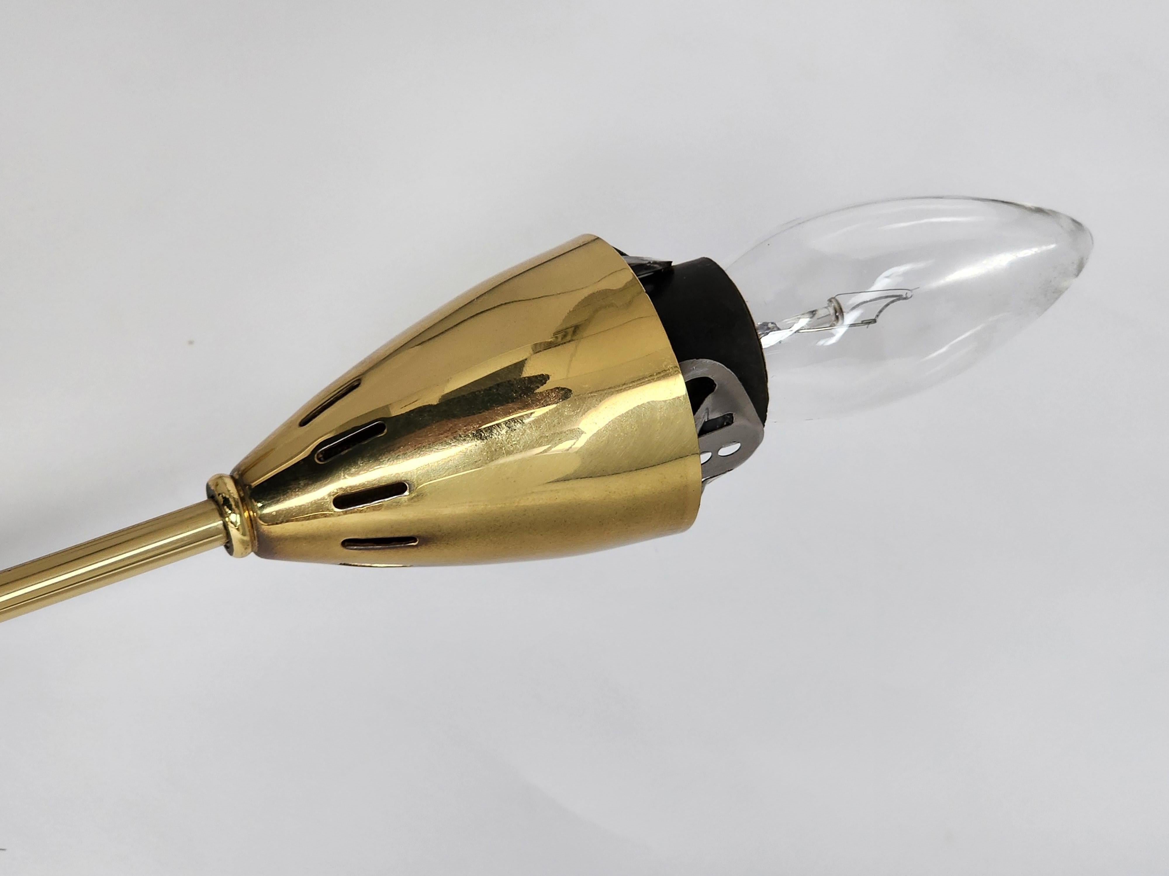 1950s 5 Arm Brass Sputnik Flush Mount, Italy For Sale 5