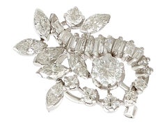 1950s 5 Carat Diamond and Platinum Earrings