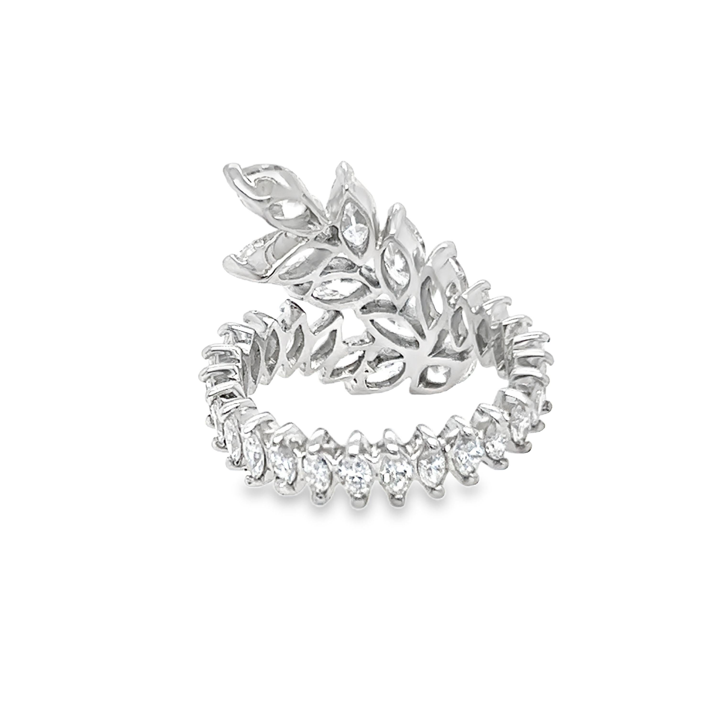 Retro 1950's 5.00 Carat Marquise Diamond Eternity Band in Platinum For Sale
