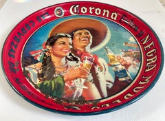 1950's-60's Corona Negra Modelo Mexican Tin Beer Advertising Tray