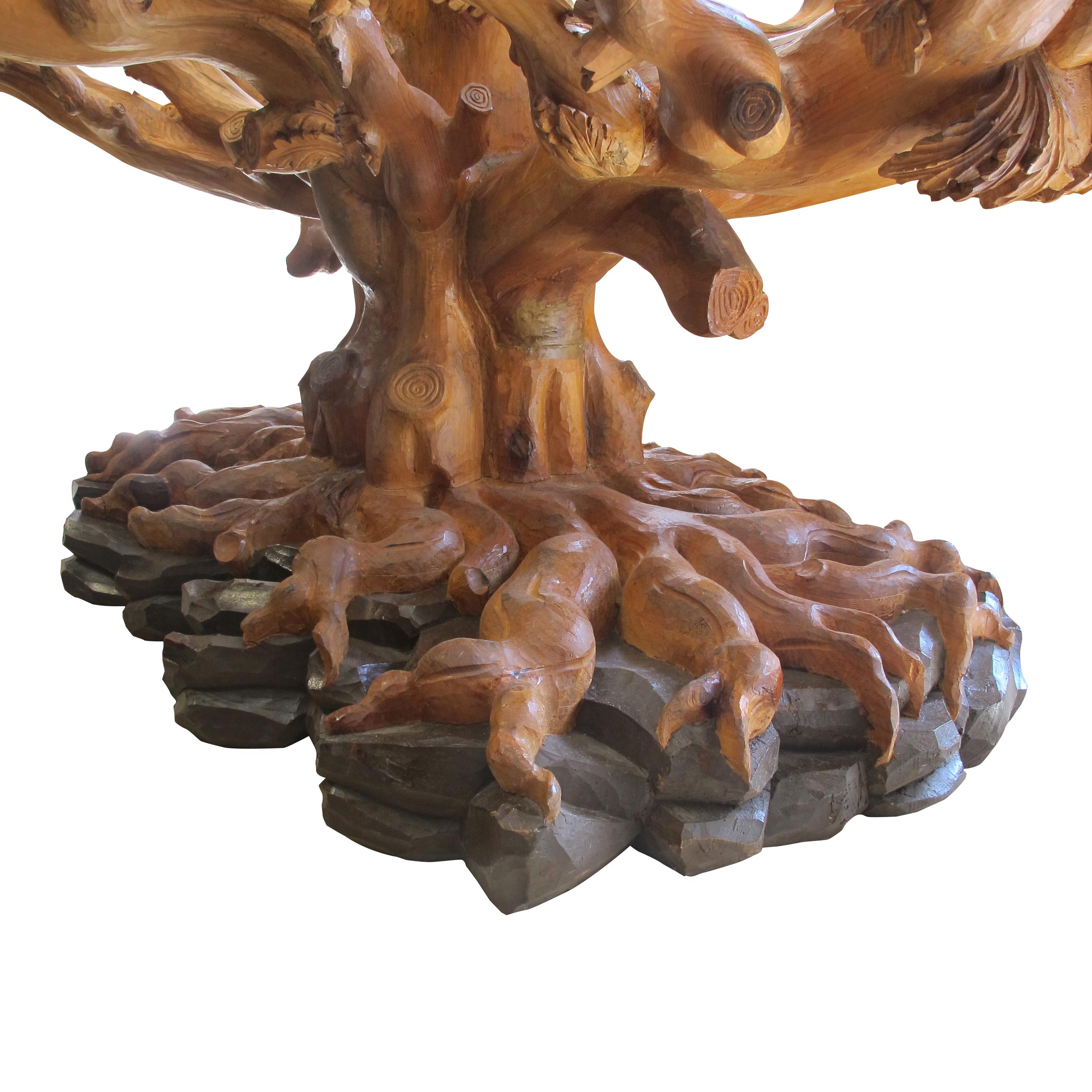 1950s/60s Italian Hand-Carved Tree Shaped Large Dining Table Base by Bartolozzi  In Good Condition For Sale In London, GB