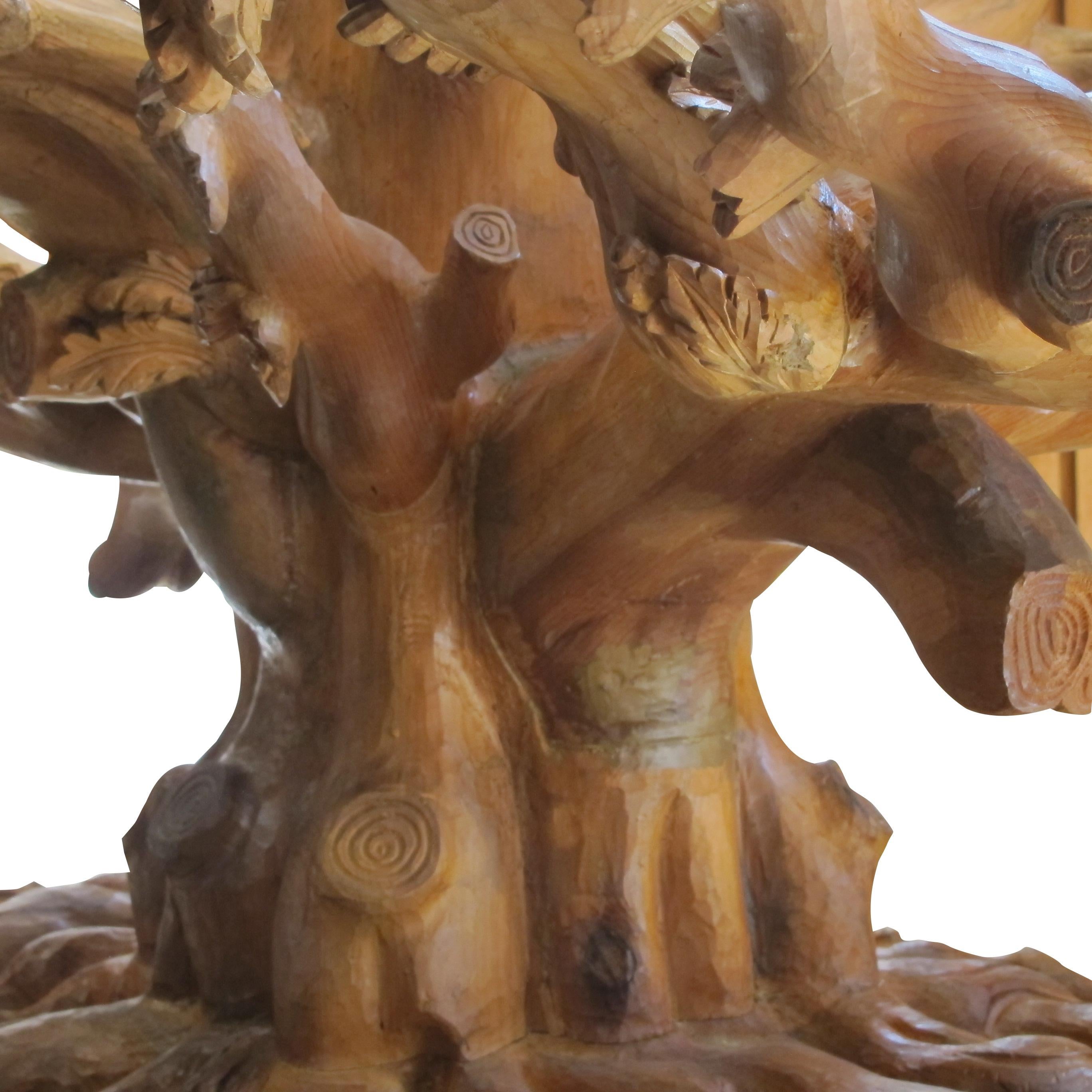 Intagliato a mano Base per tavolo da pranzo grande a forma di albero intagliata a mano negli anni '50/'60 da Bartolozzi in vendita