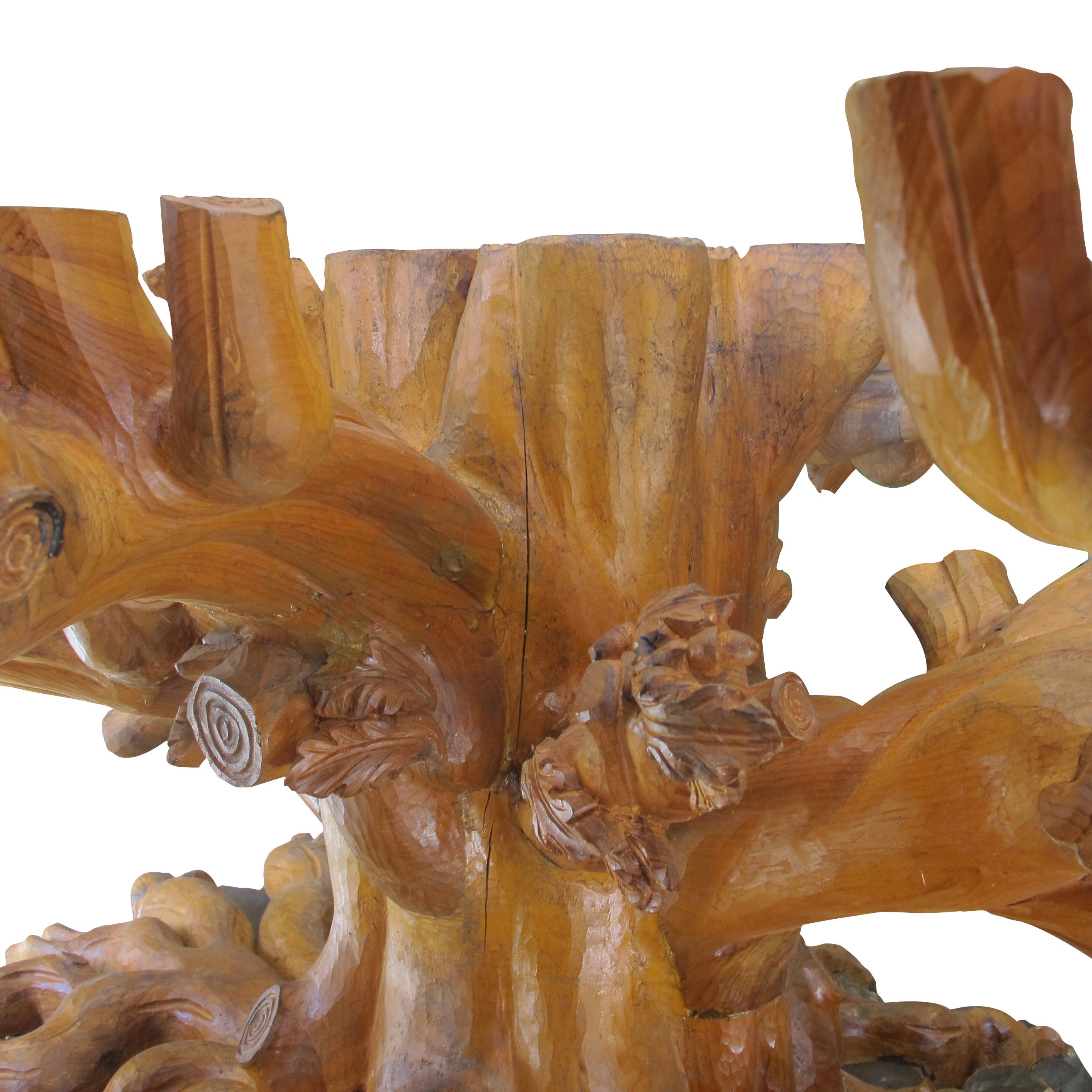 1950s/60s Italian Hand-Carved Tree Shaped Large Dining Table Base by Bartolozzi  For Sale 1
