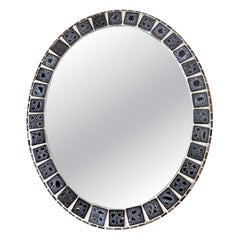 1950s/60s Oval Ceramic Mosaic Mirror