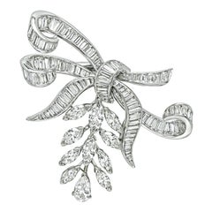 1950s 7.00ct Diamond Platinum Pin 1950s 7.00ct Diamond Platinum Pin