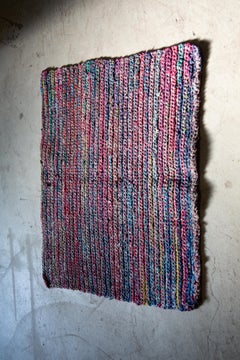 Vintage anni '50-'70, piccolo tappeto di pezza giapponese, moderno tappeto tessile artigianale Sakiori