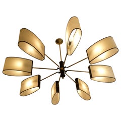 1950s 8-Light Circular Chandelier by Maison Lunel