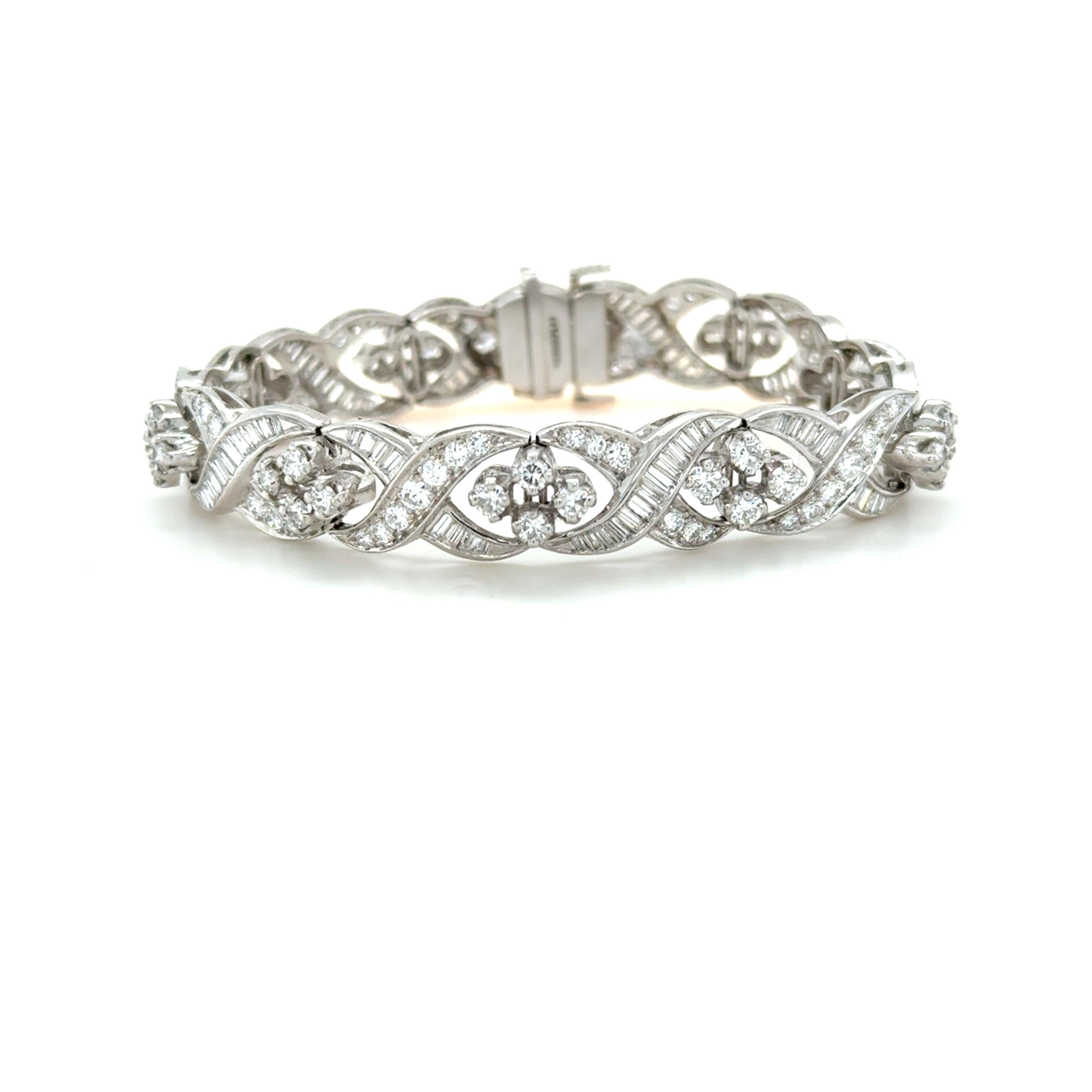 Bracelet en diamant de 8,50 carats, années 1950 Excellent état - En vente à Chicago, IL