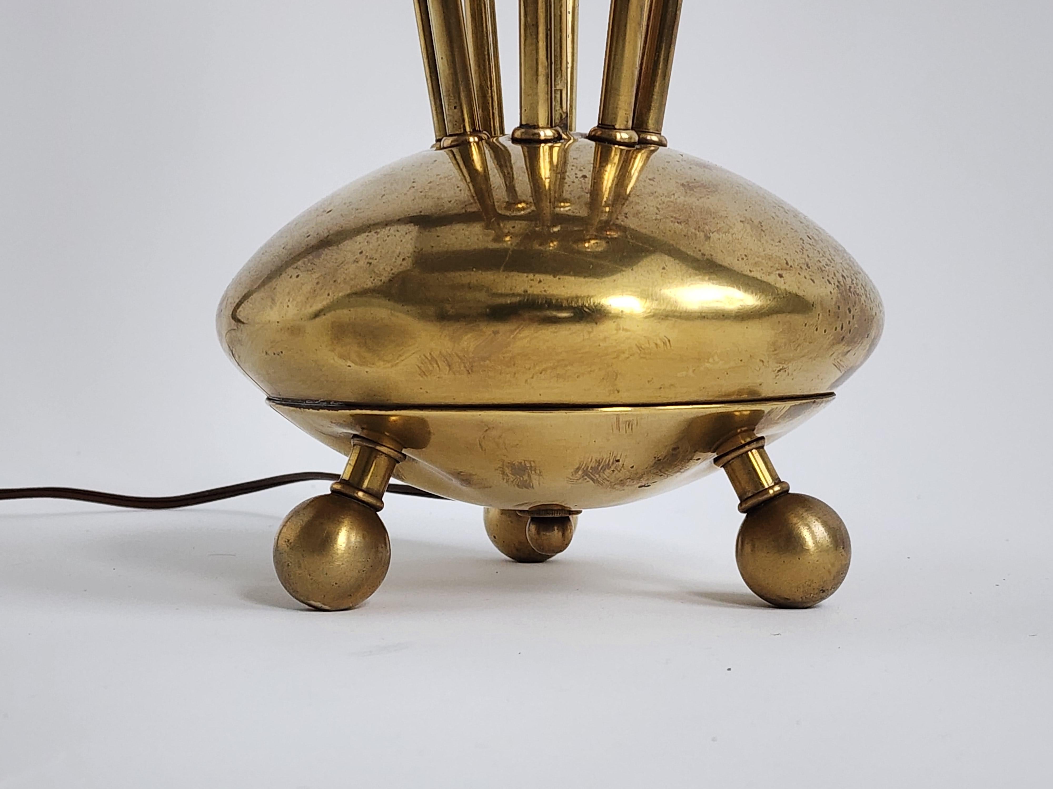 1950s All Brass Sputnik Table Lamp by Majestic Lamp Corp , USA  For Sale 5