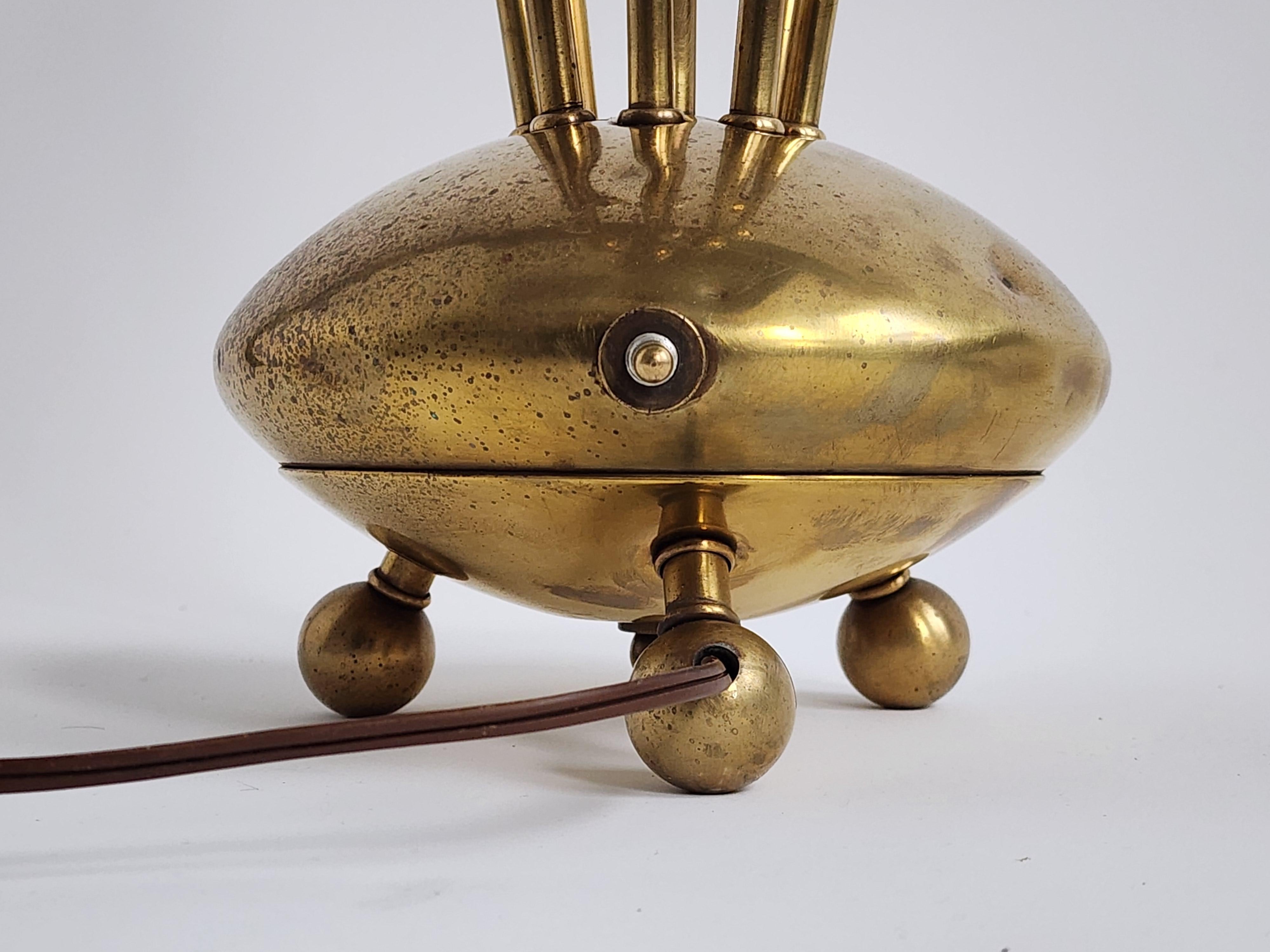 1950s All Brass Sputnik Table Lamp by Majestic Lamp Corp , USA  For Sale 6
