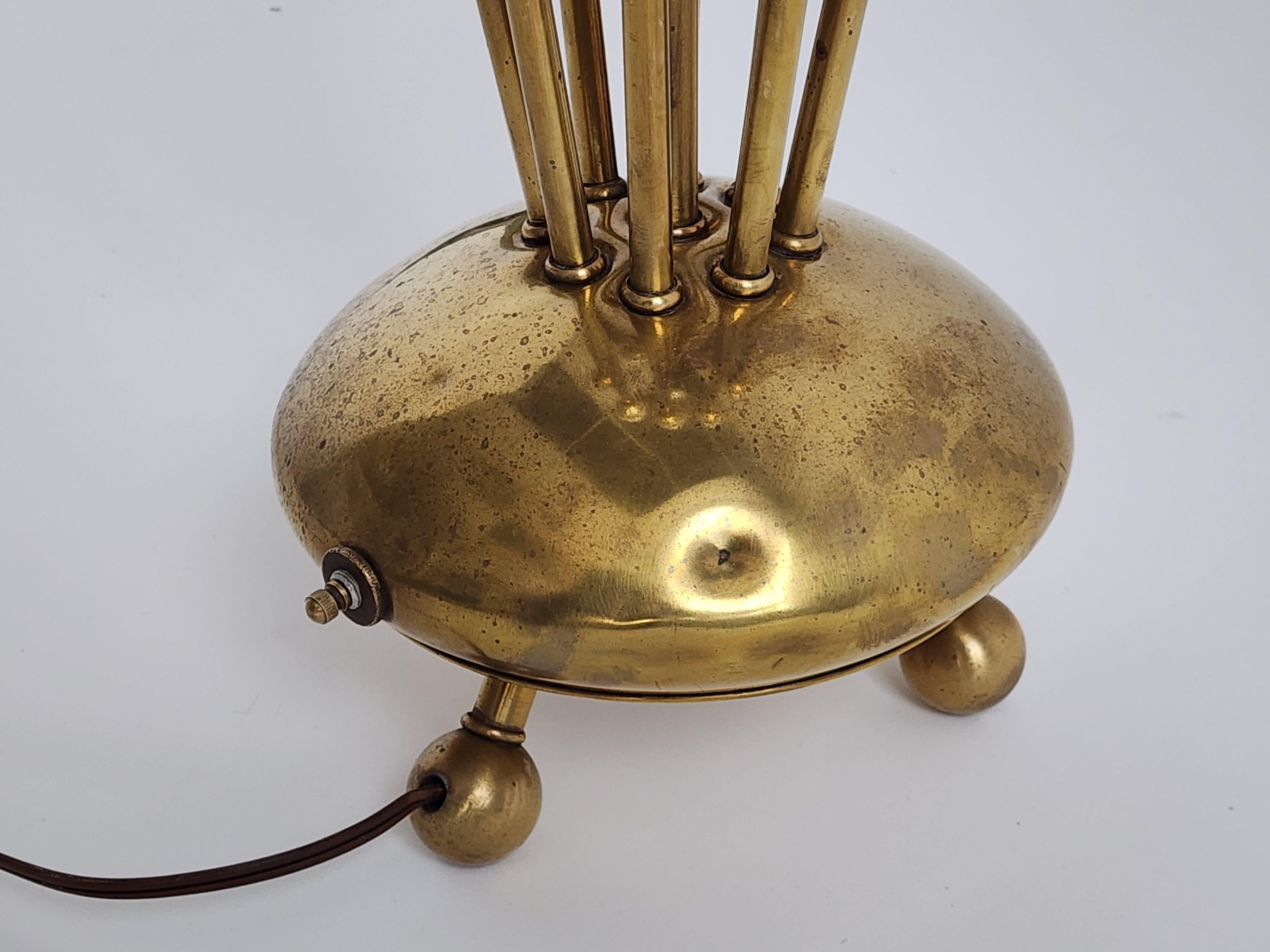 1950s All Brass Sputnik Table Lamp by Majestic Lamp Corp , USA  For Sale 8