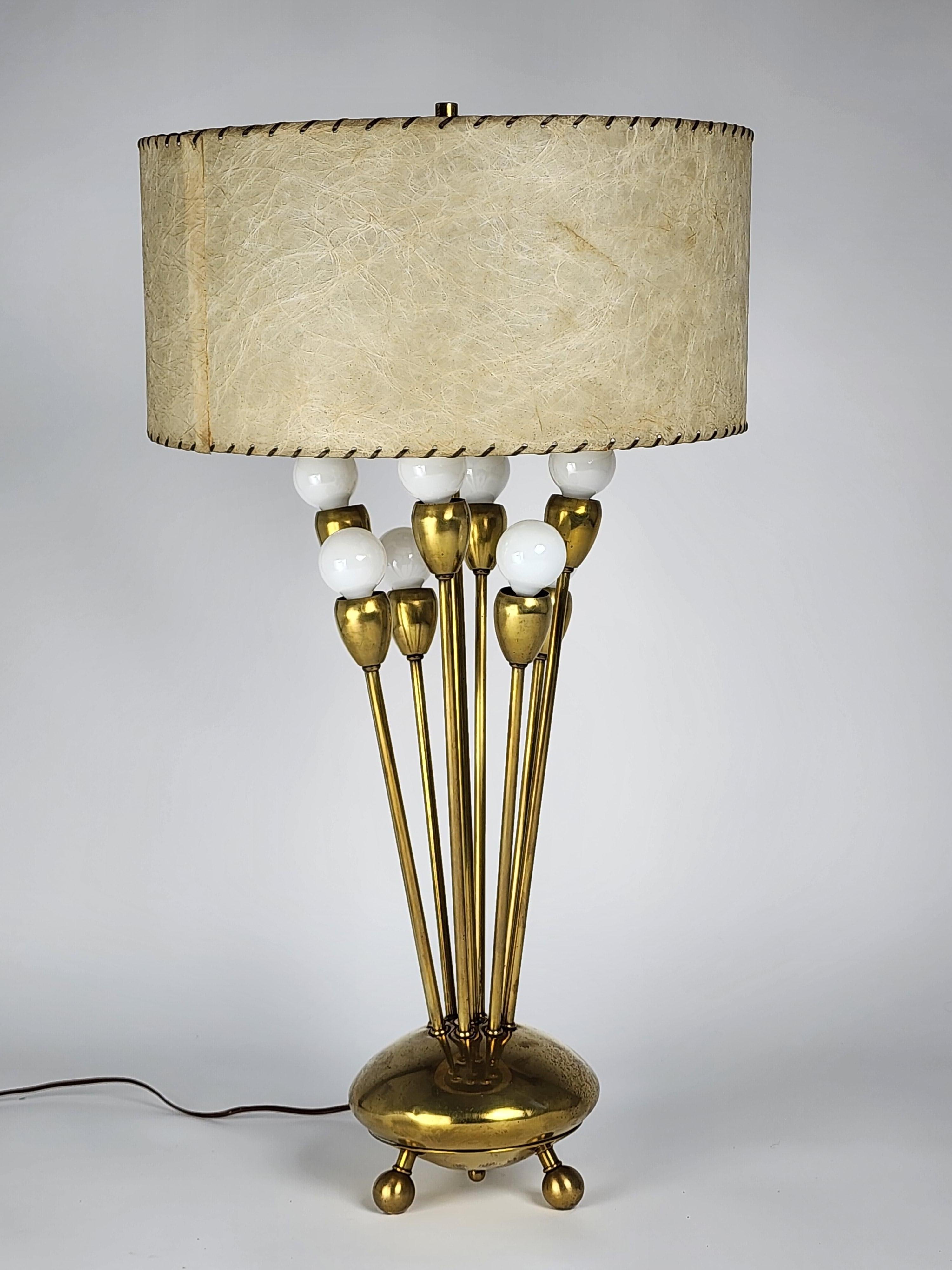 Mid-Century Modern Lampe de table Sputnik en laiton des années 1950 par Majestic Lamp Corp , USA  en vente