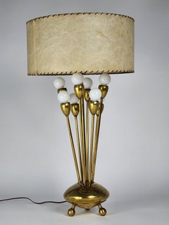 1950s All Brass Sputnik Table Lamp by Majestic Lamp Corp , USA