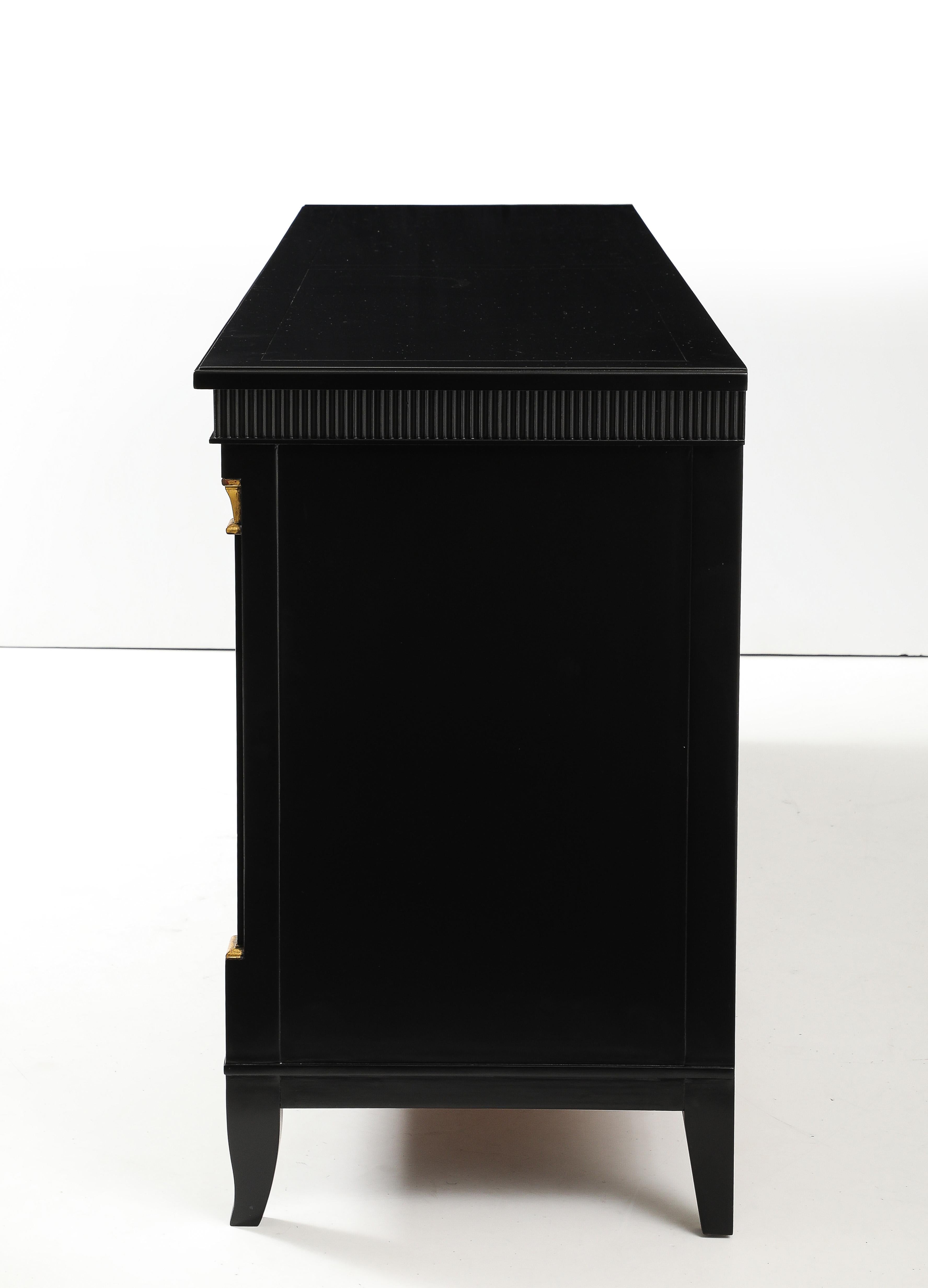 1950's 9 Drawer Black Lacquer Dresser By Baker For Sale 3