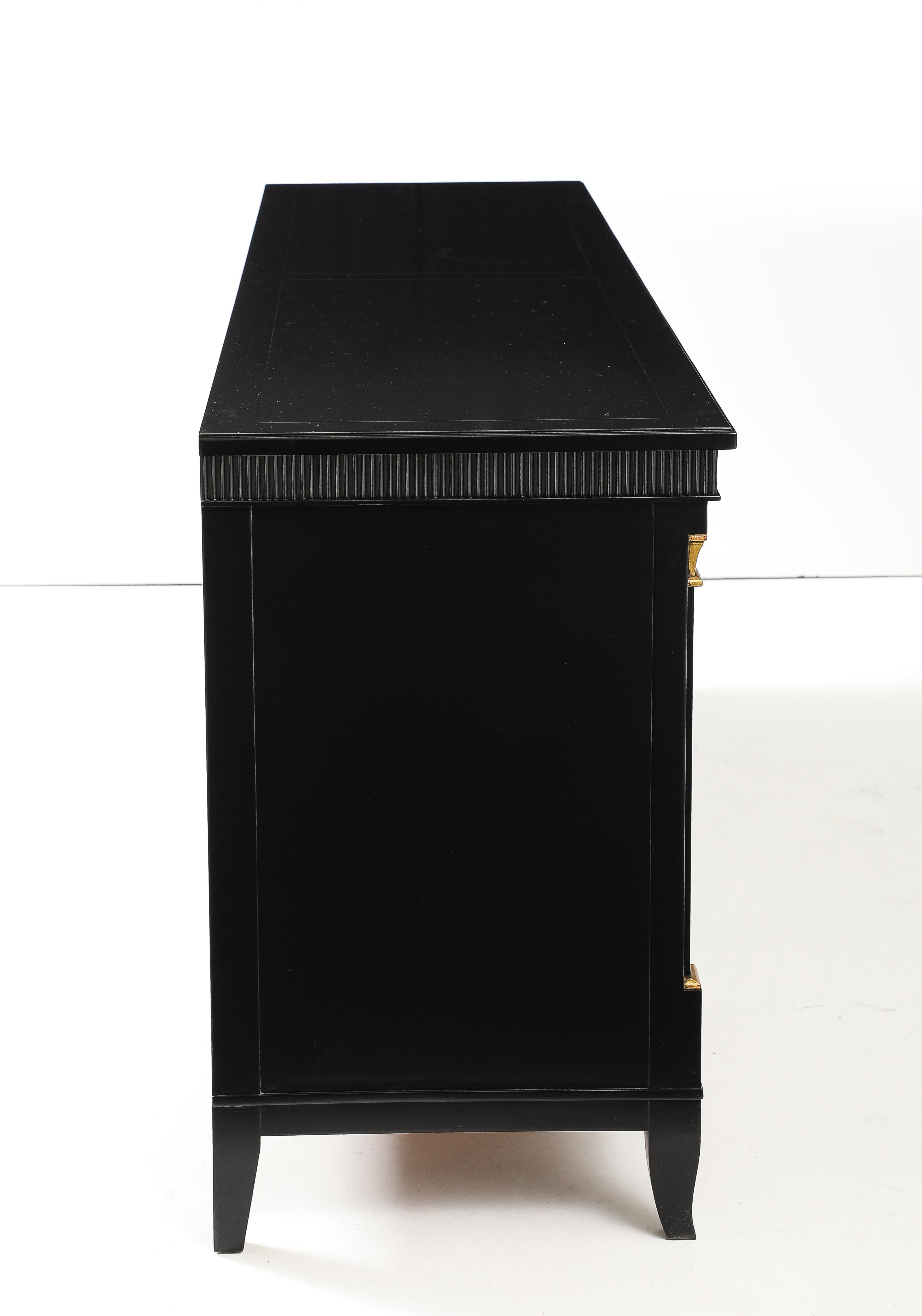 1950's 9 Drawer Black Lacquer Dresser By Baker For Sale 8