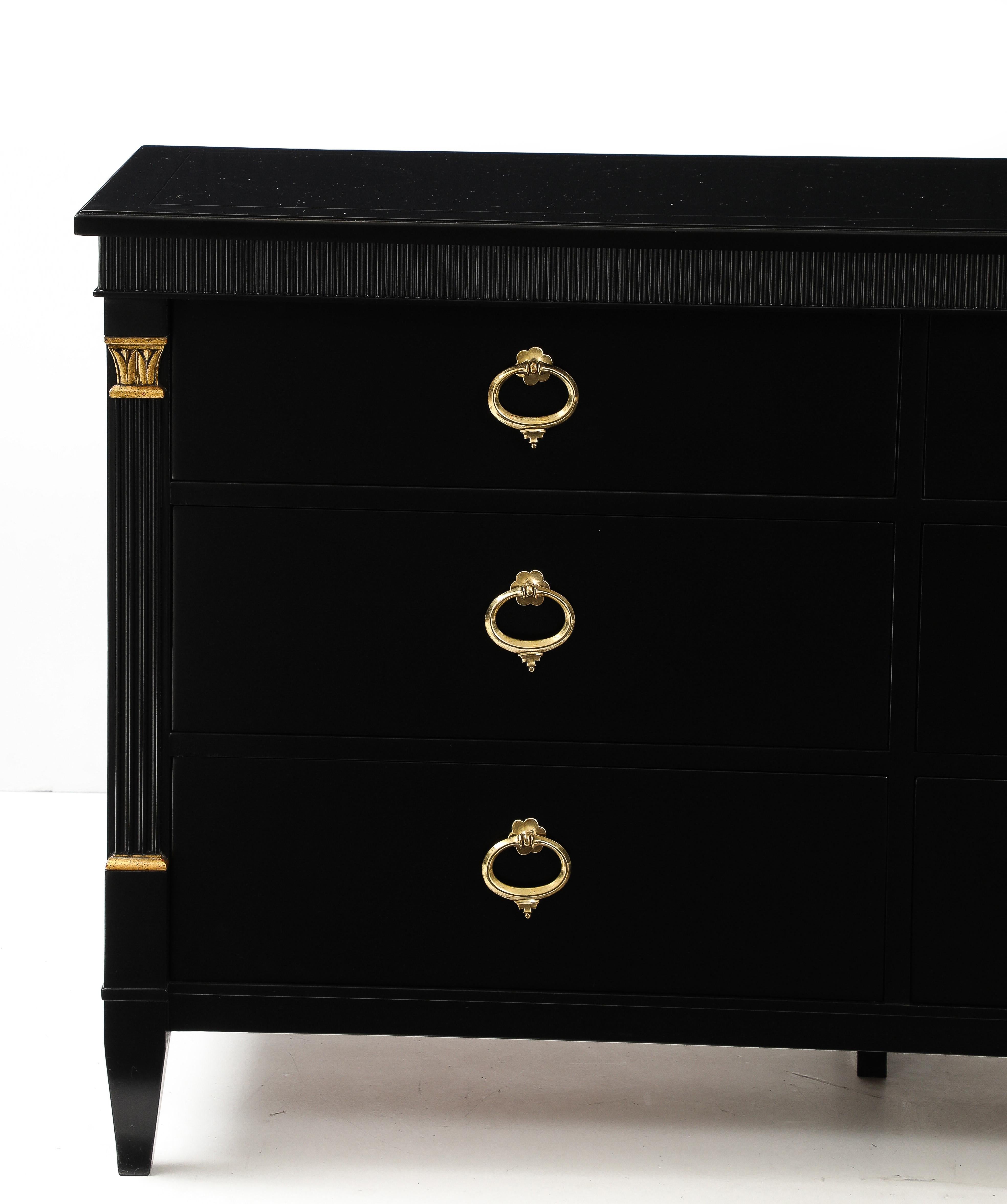 1950's 9 Drawer Black Lacquer Dresser By Baker For Sale 12