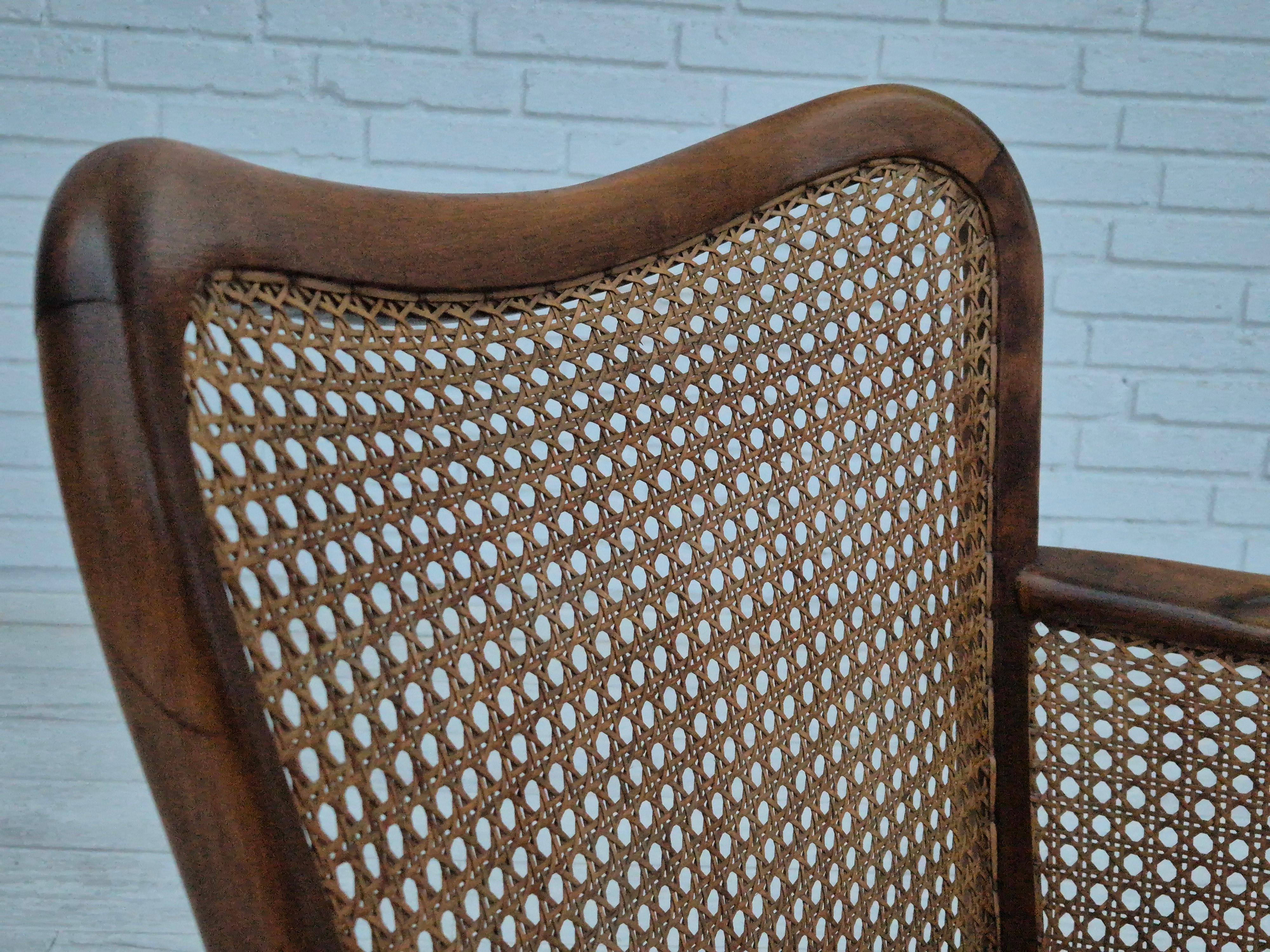 Années 1950, paire de fauteuils Wood Wood en état d'origine, velours, bois de frêne. en vente 8