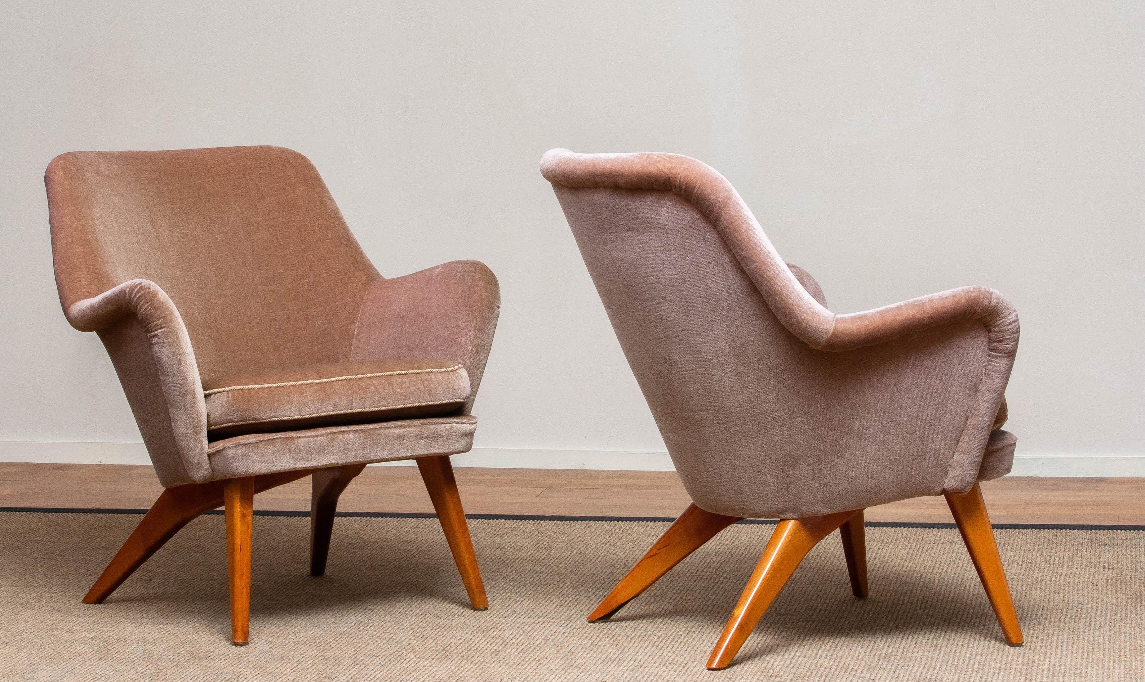 1950s a Pair of Pedro Chairs by Carl Gustav Hiort af Ornäs, Finland 4