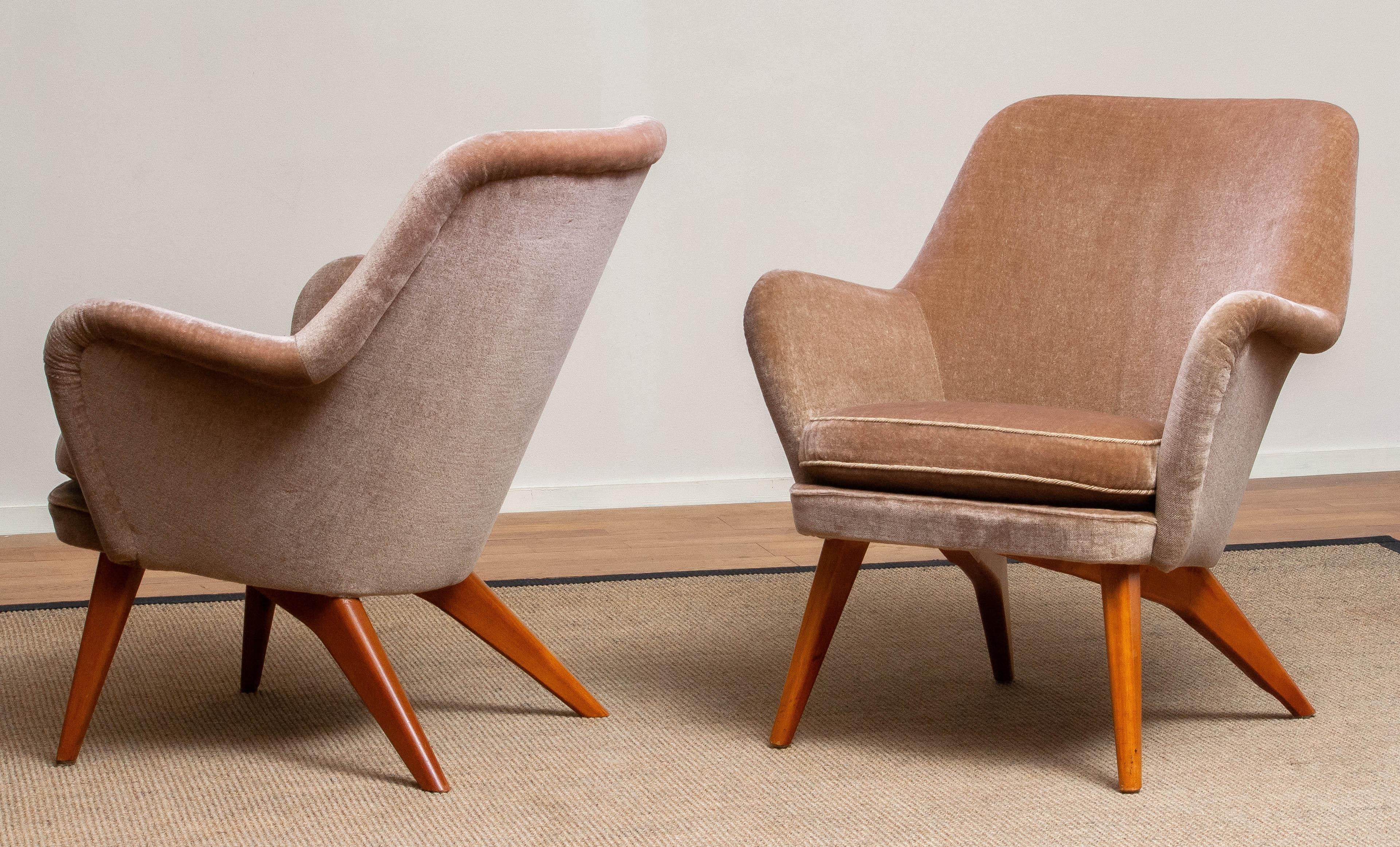 1950s a Pair of Pedro Chairs by Carl Gustav Hiort af Ornäs, Finland 1