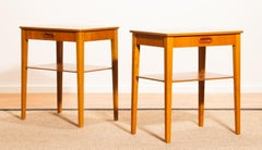 1950s, a Pair of Teak Bedside Tables by Björkås Möbelfabrik