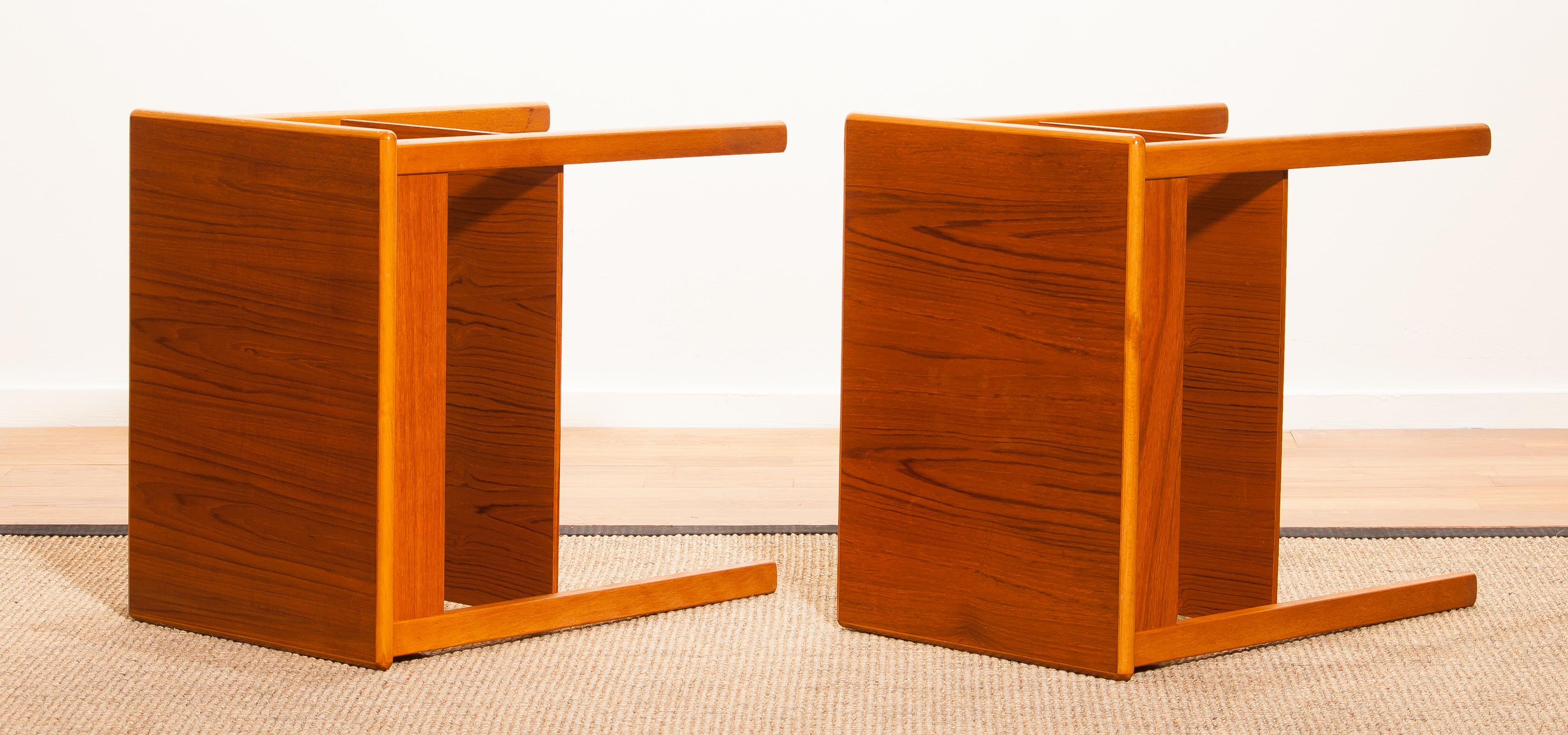 1950s, a Pair of Teak Bedside Tables by Säffle, Sweden 9