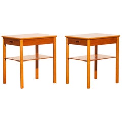 1950s, a Pair of Teak Bedside Tables by Säffle, Sweden