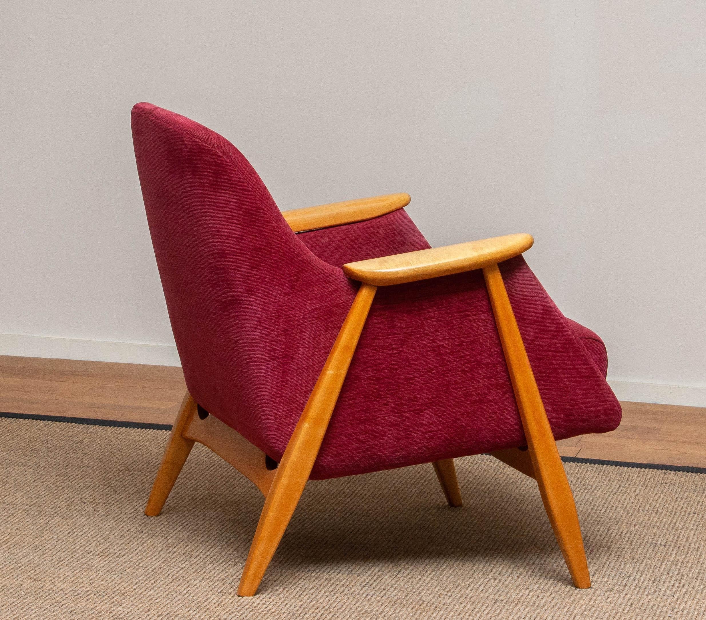 Fabric 1950s, a 'Pallas' Club / Easy Armchair by Svante Skogh for Asko Finland