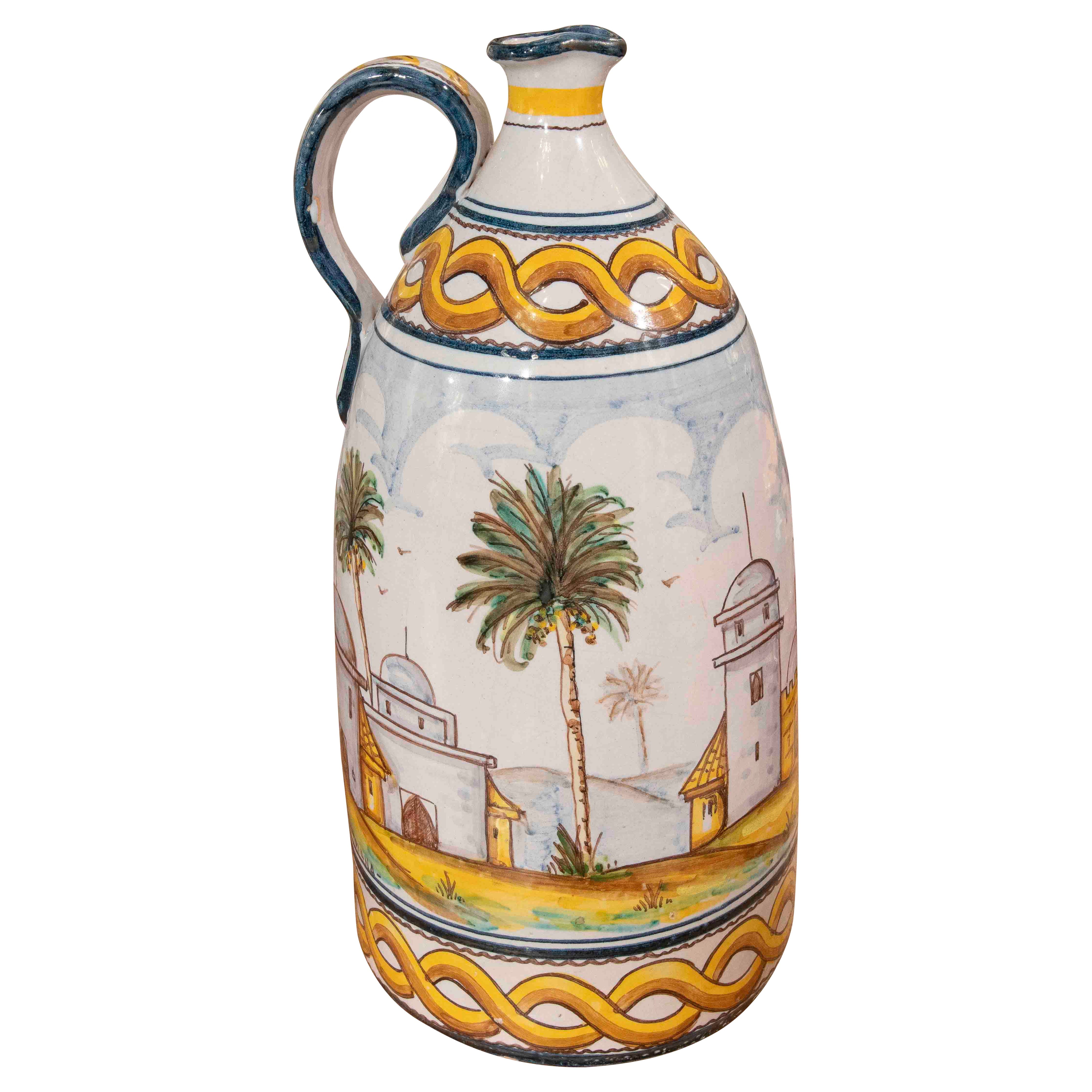 1950s A. Valverde Hand-painted Jug from Triana For Sale