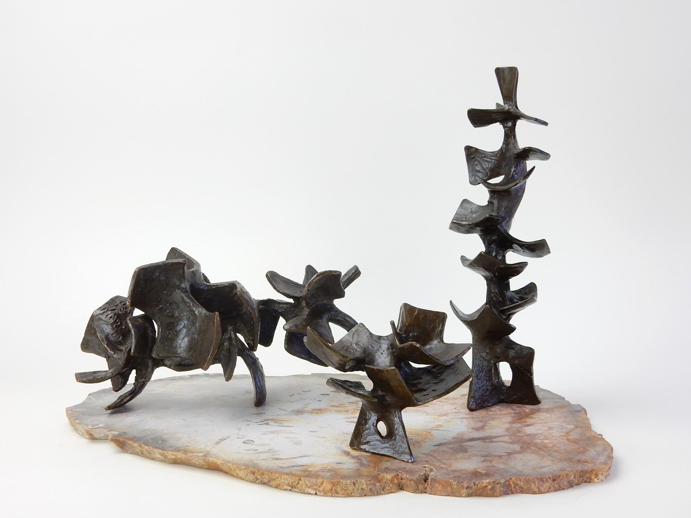 1950s Abstract Bronze Sculpture Set For Sale 4