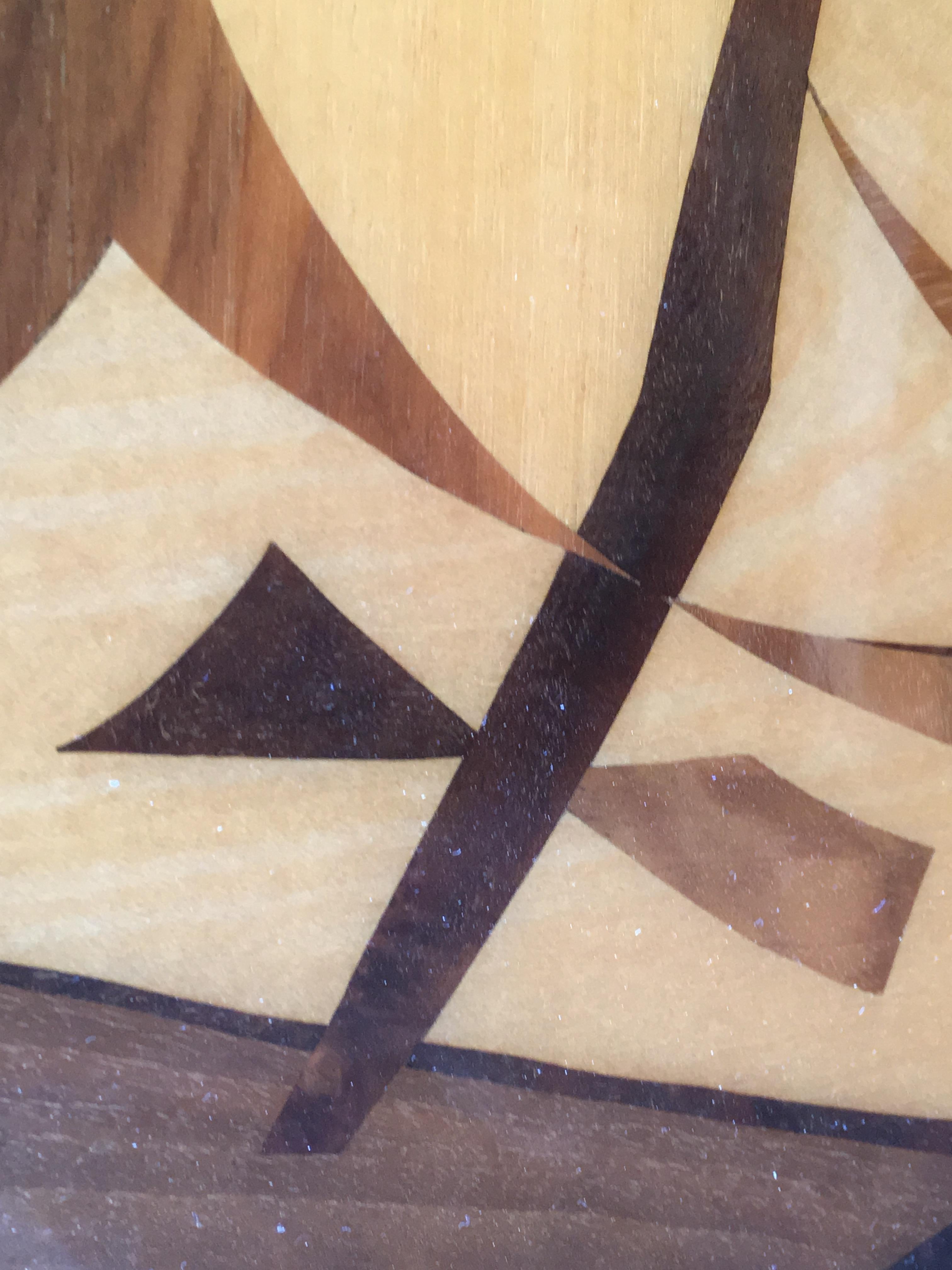 1950s Abstract Italian Marquetry Panel In Good Condition In Garnerville, NY
