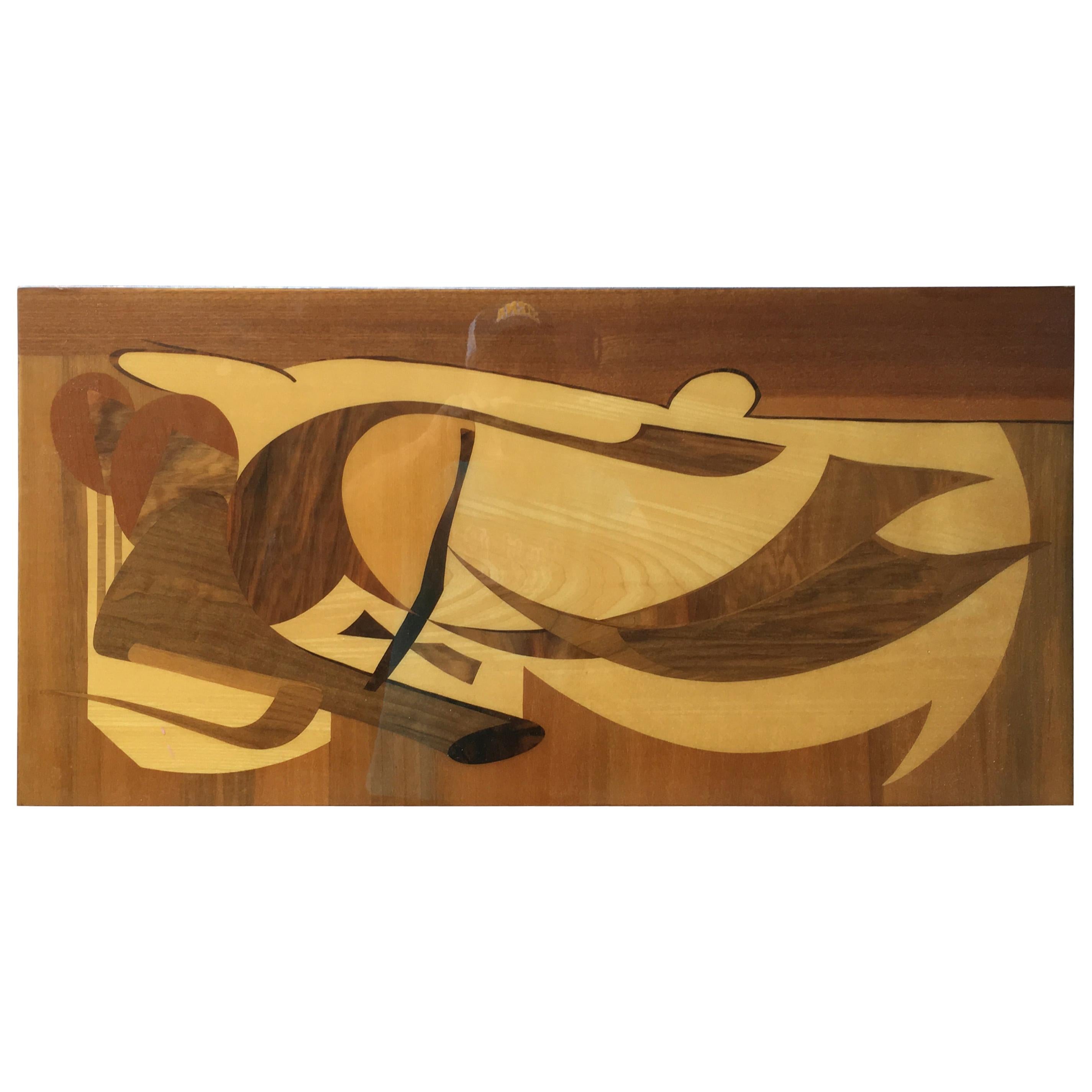 1950s Abstract Italian Marquetry Panel